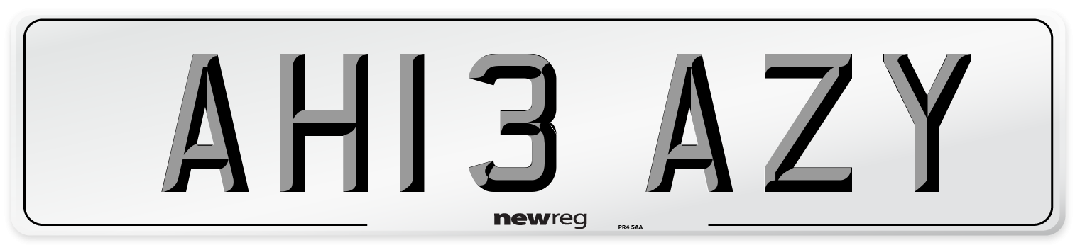 AH13 AZY Number Plate from New Reg